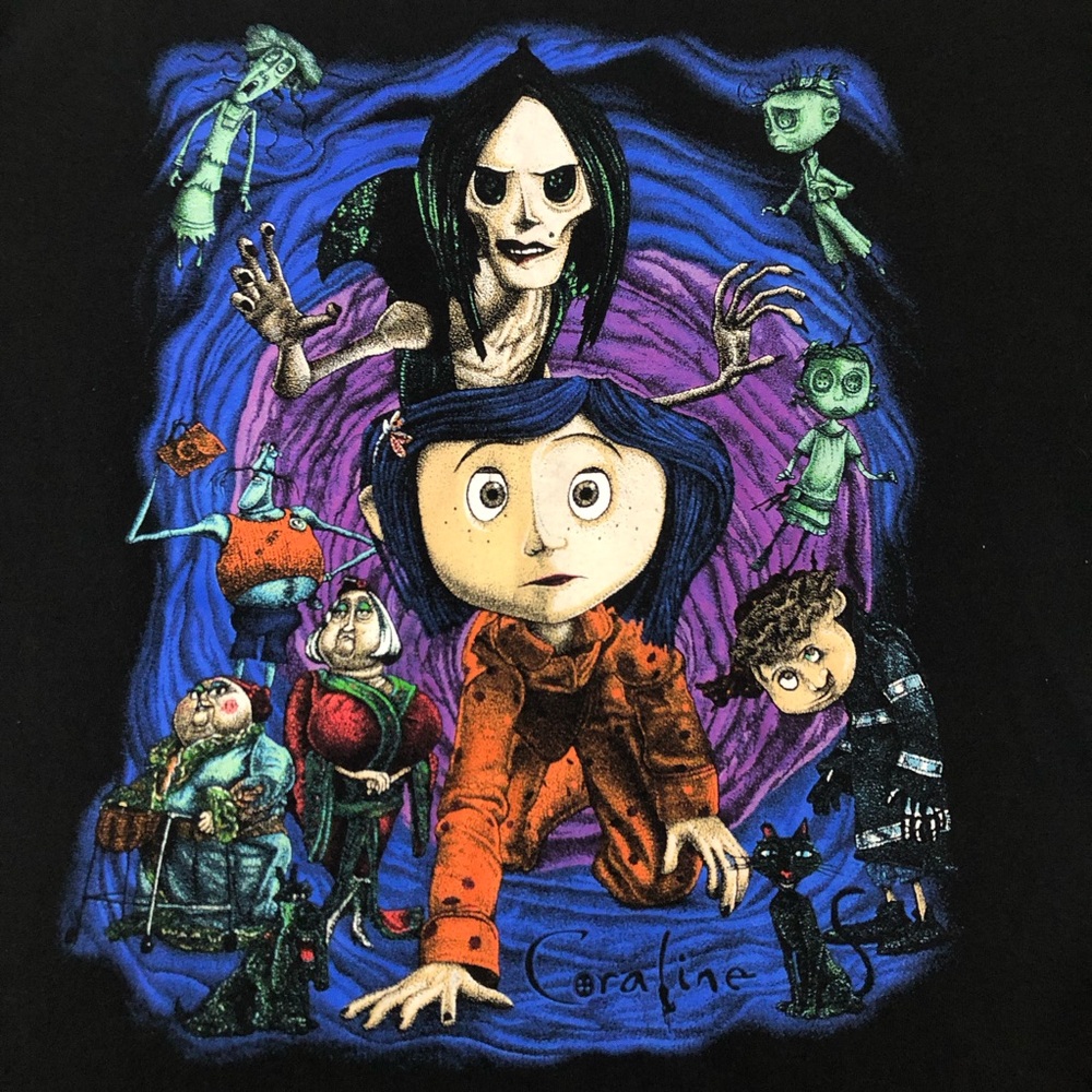 👻 Black Coraline Graphic T-Shirt - Picture 2 of 5